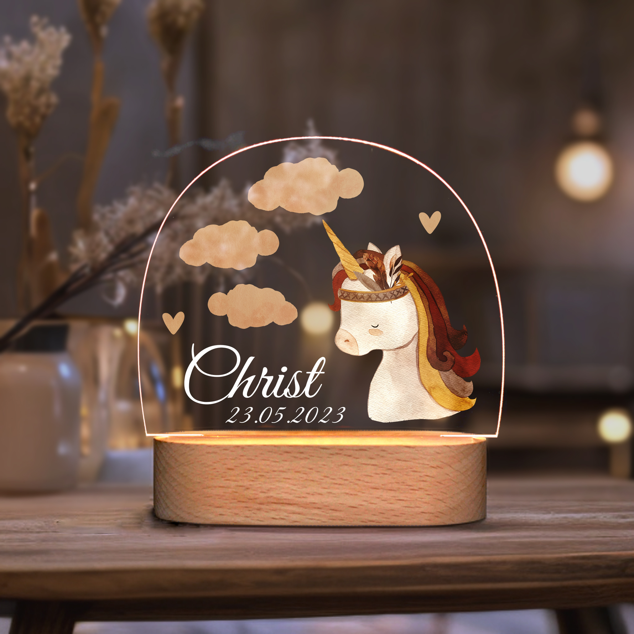 Custom Colorful Night Lights - Unicorn