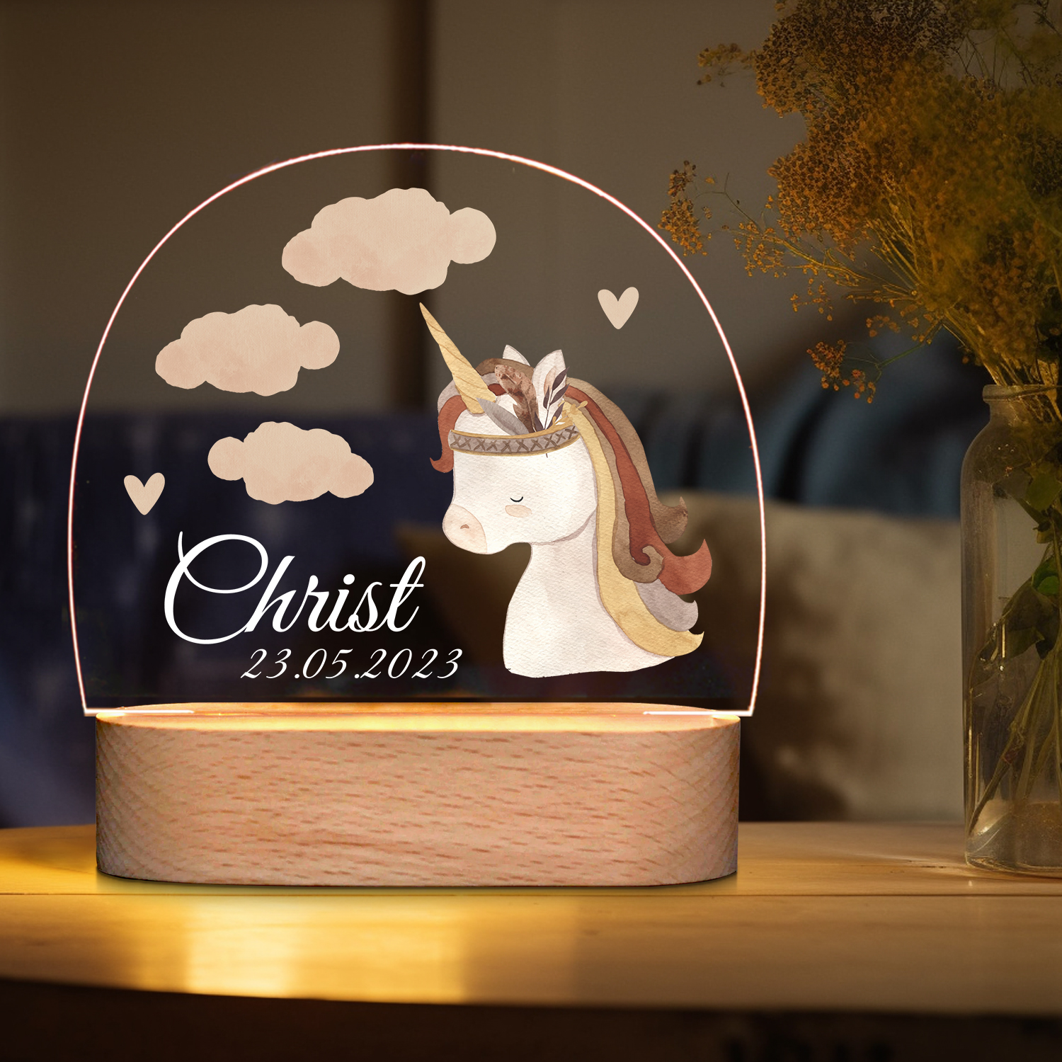 Custom Colorful Night Lights - Unicorn