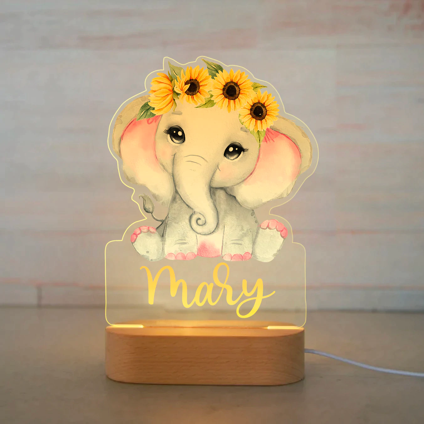 Personalized Name Colorful Animals Night Lights