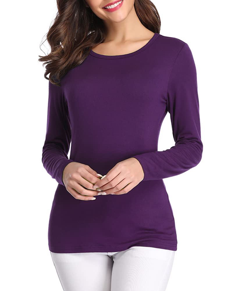 Fuinloth Women's Basic Long Sleeve T Shirts