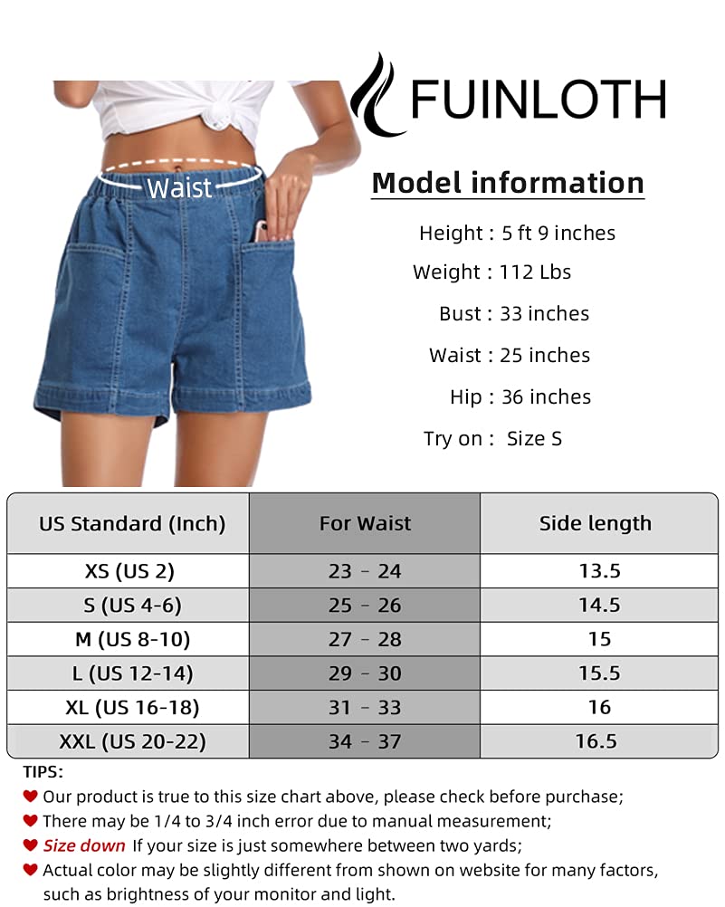 Fuinloth Women's Denim Shorts