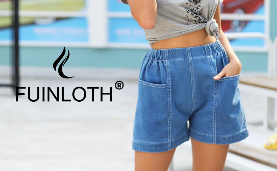 Fuinloth Women's Denim Shorts