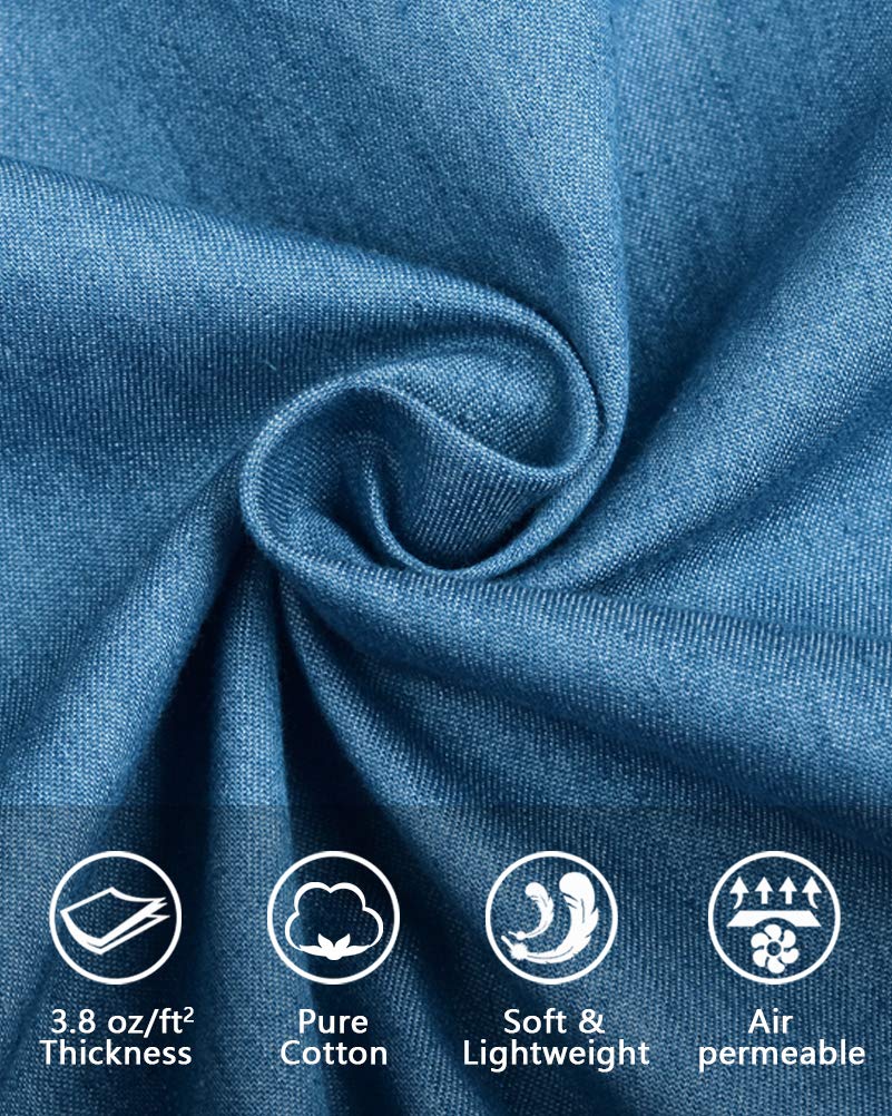 Fuinloth Women's Chambray Button Down Shirt