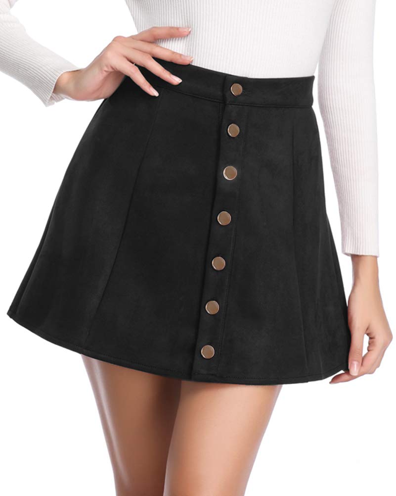 Fuinloth Women's Faux Suede Skirt