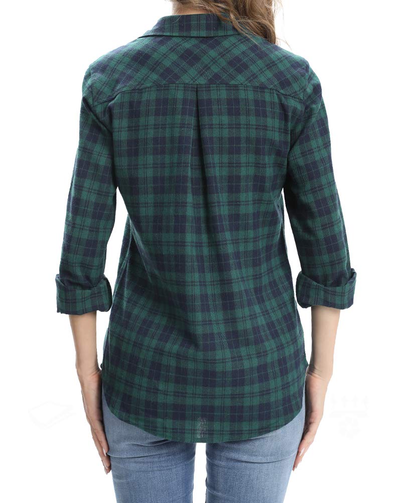 Fuinloth Women's Flannel Button Down Shirt