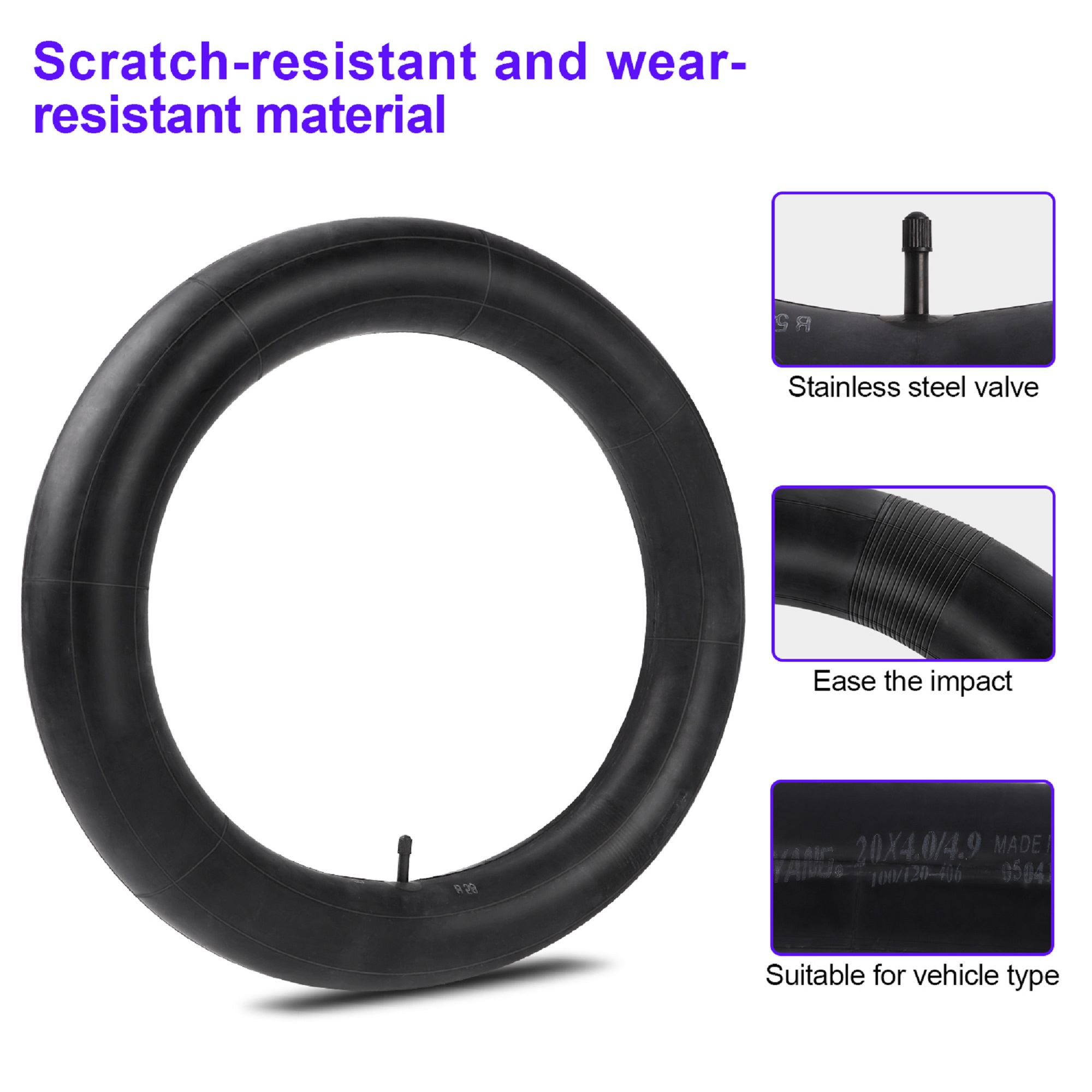 ZNHEBIKE E-Bike Inner Tube 20" x 4.0"