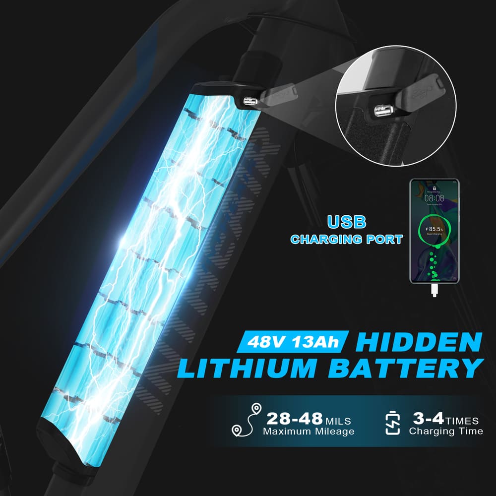 ZNHEBIKE Z6 Electric Fat Tire Mountain Bike