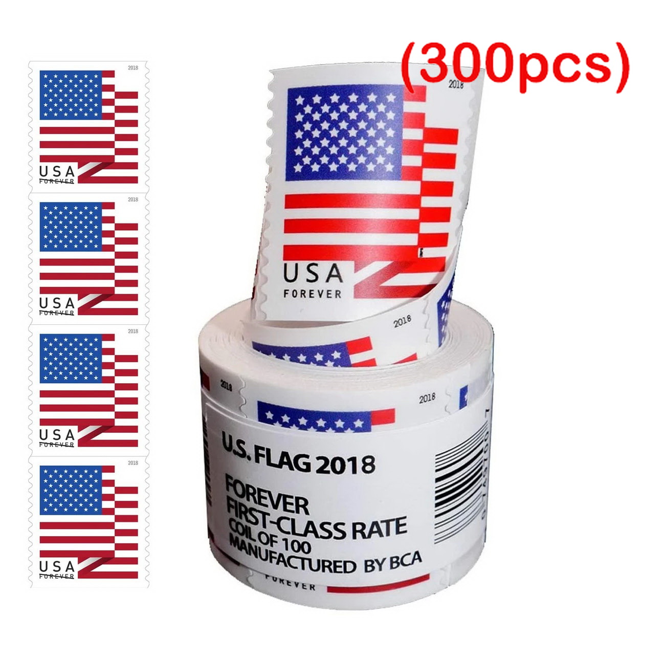 U.S. Flag 2018, 3 Roll / 300 Pcs 