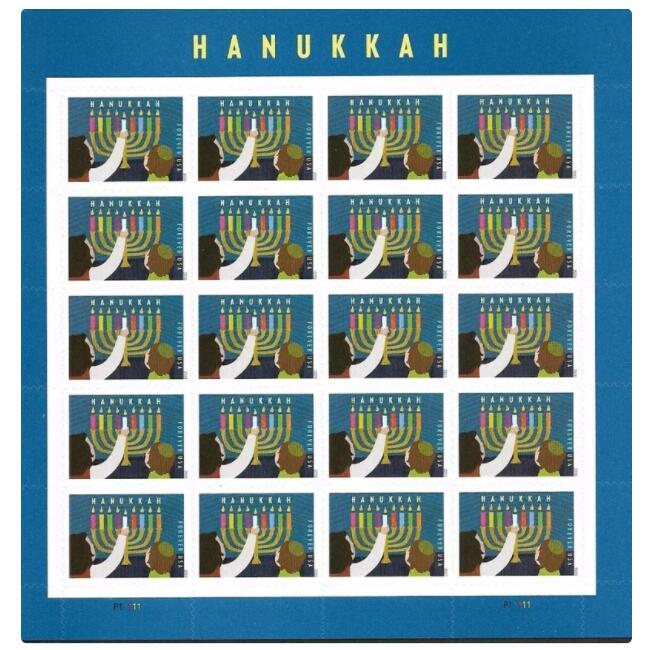2020 Hanukkah Postage Stamp, 5 sheet/100pcs