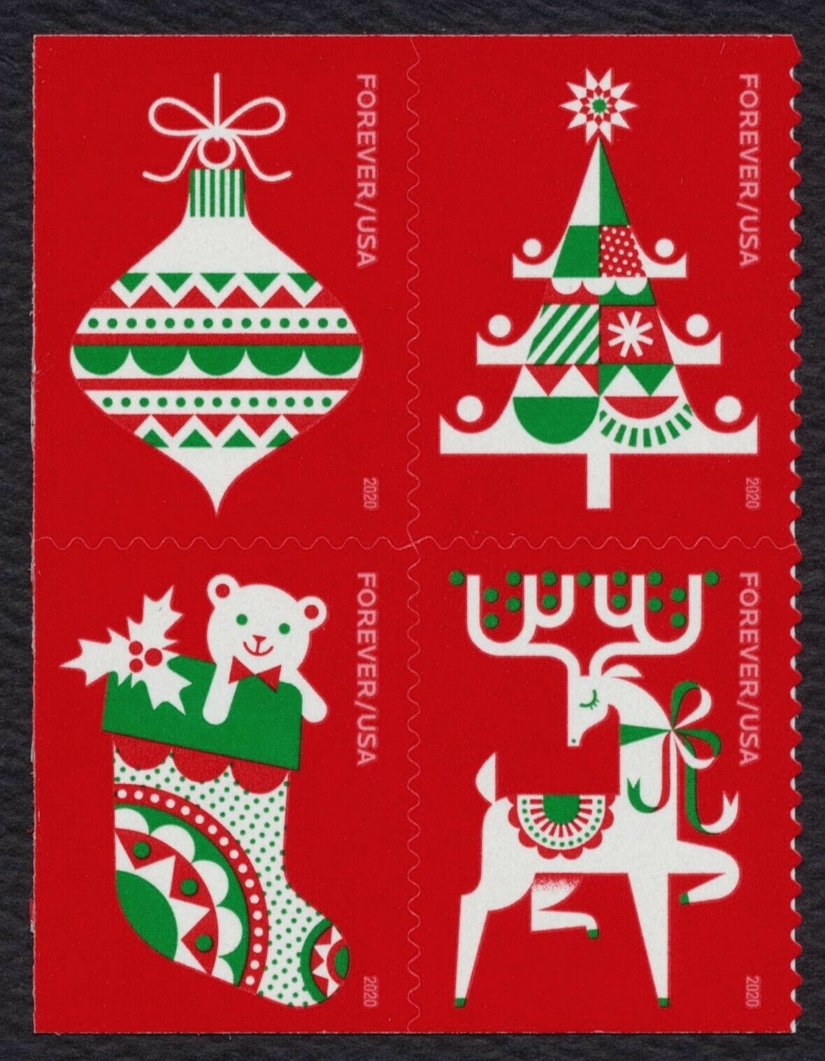Holiday Delights Christmas Stamp 2020, 5 x Booklet of 20 Stamps, 100 pcs