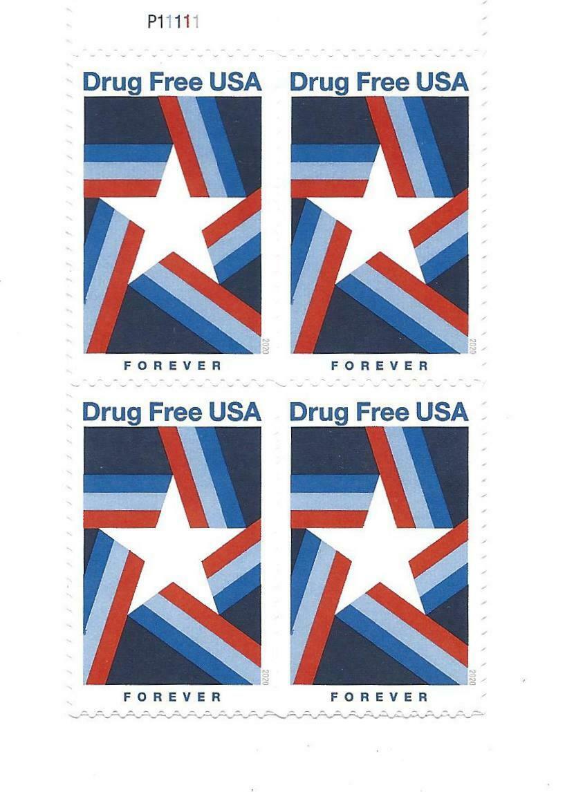Drug Free USA 2020, 5 Sheets / 100pcs