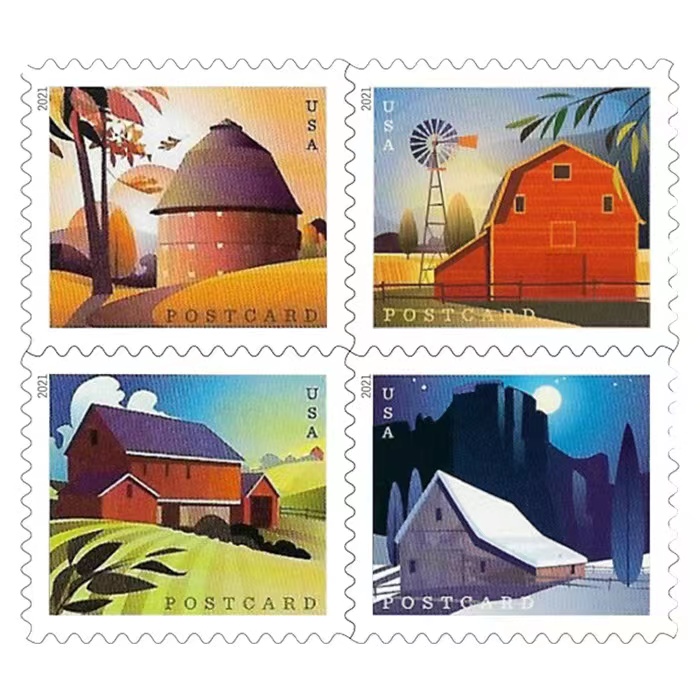 2021 Barn Postcard Postage Stamps