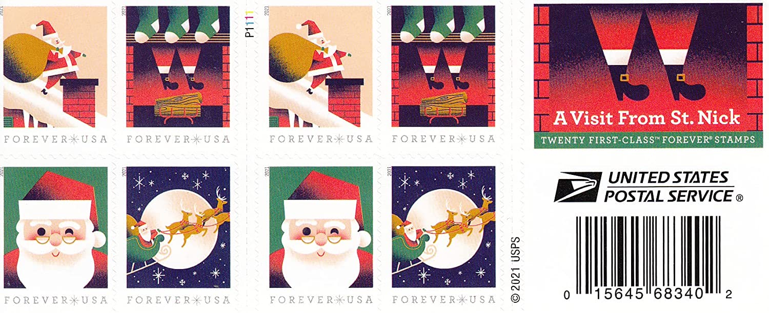 A Visit From St. Nick 2021, Booklets of 20; 5 Booklets 100 pcs