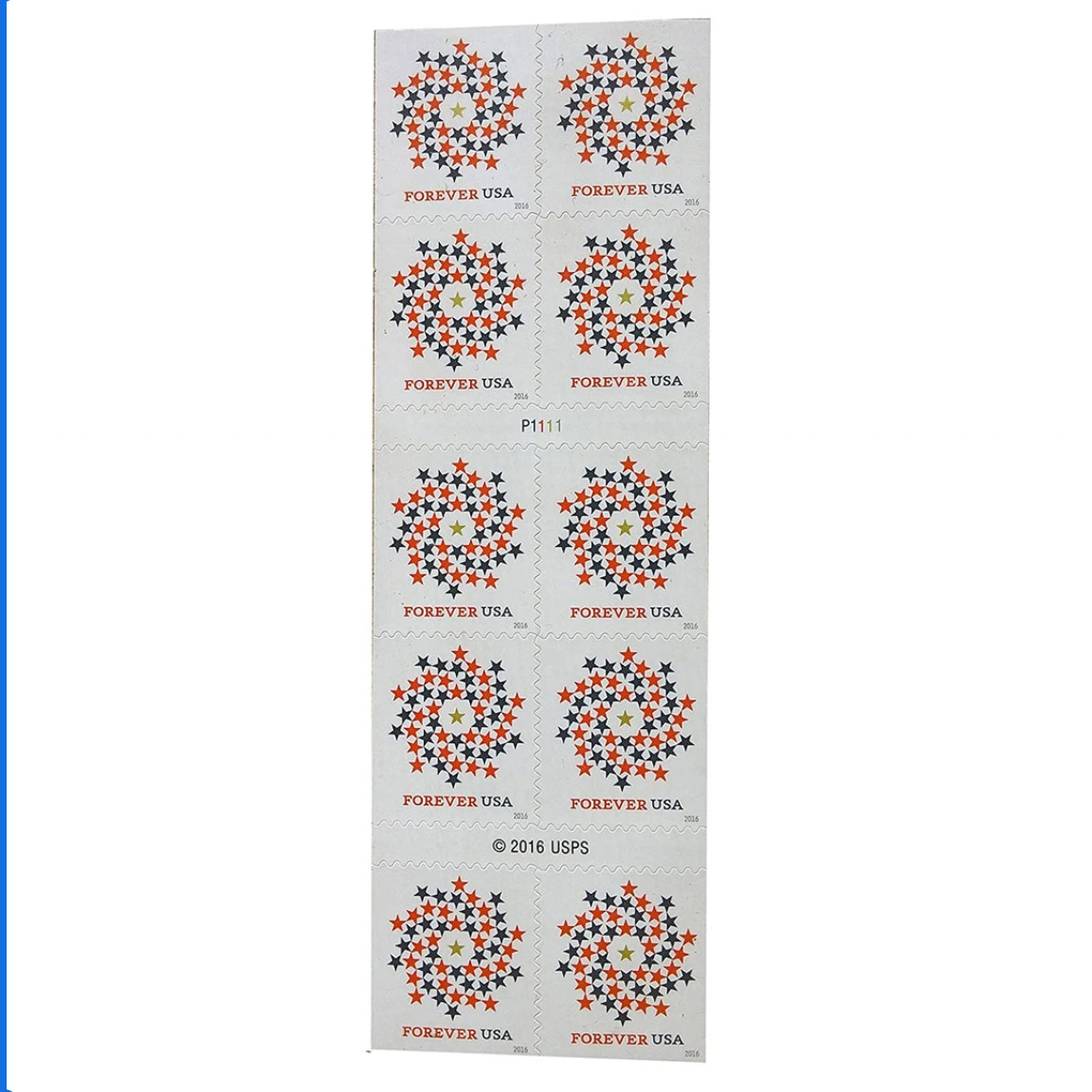 Patriotic Spiral USA Stars Red & Blue, 100 Pcs