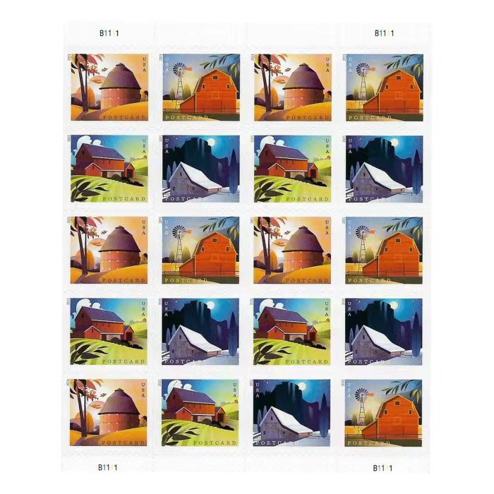 2021 Barn Postcard Postage Stamps