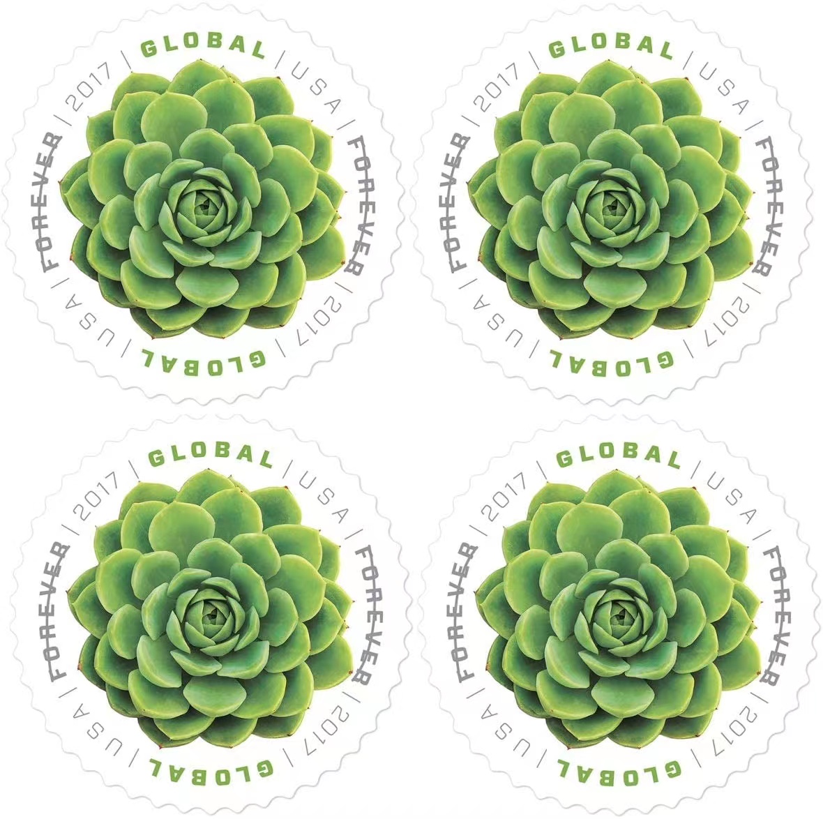 Global Green Succulent Forever International Stamps 2017 