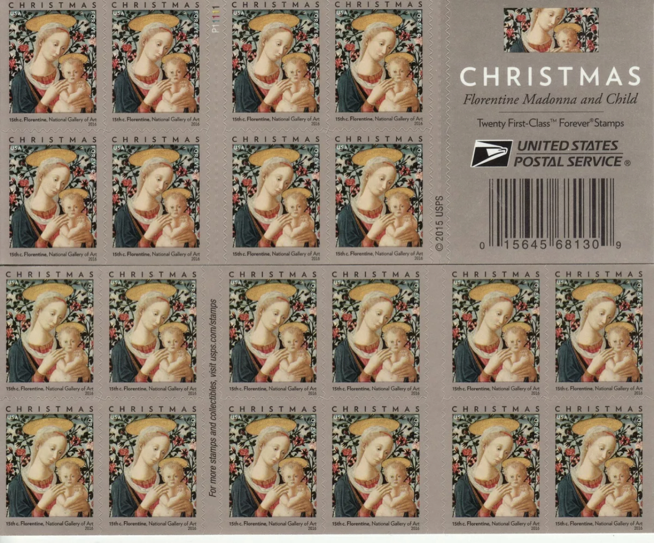 Christmas Florentine Madonna and Child 2016, 100pcs