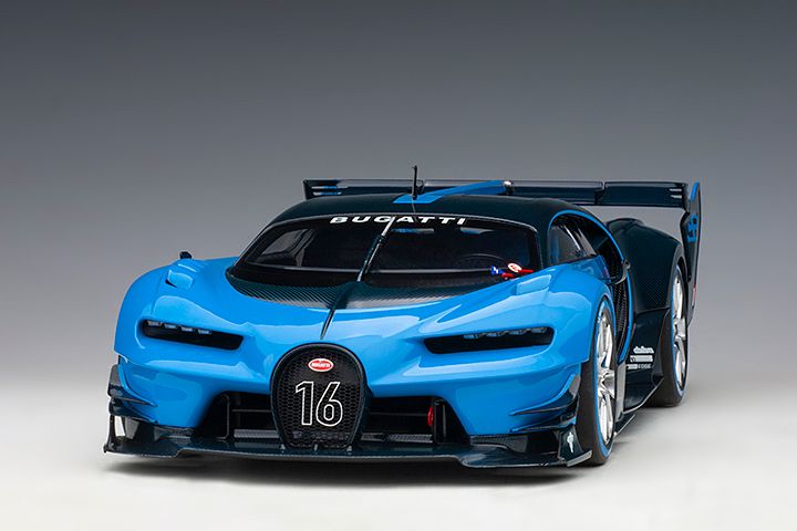 Bugatti Vision Gran Turismo Light Blue Blue Carbon Tosqoby 1 18 Scale Modes