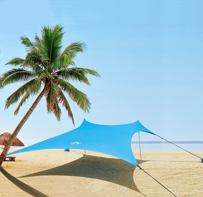 Night Cat Beach Tent Sun Protection Awning UPF 50+ UV Protection with Sand Anchor Aluminium Poland for Beach Park Backyard
