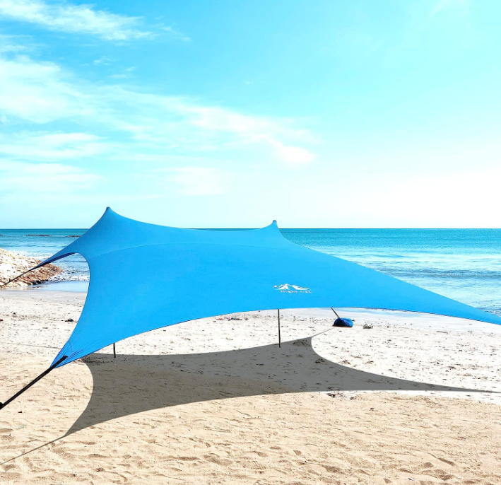 Night Cat Beach Tent Sun Protection Awning UPF 50+ UV Protection with Sand Anchor Aluminium Poland for Beach Park Backyard