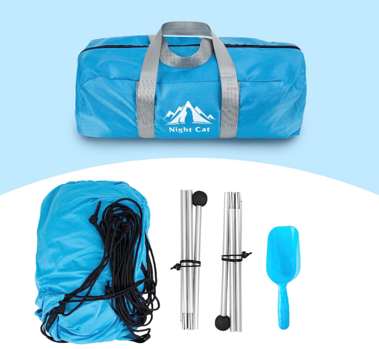 Night Cat Beach Tent Sun Protection Awning UPF 50+ UV Protection with Sand Anchor Aluminium Poland for Beach Park Backyard