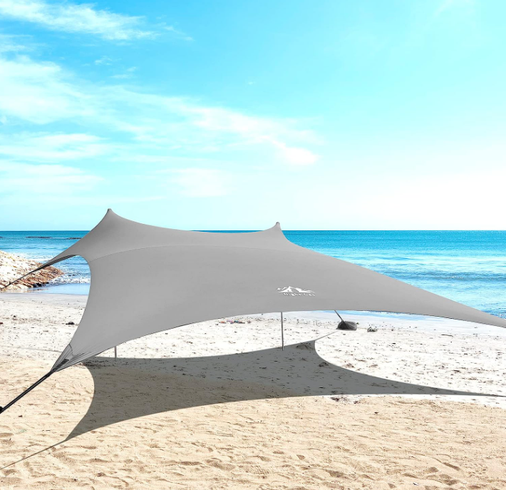 Night Cat Beach Tent Sun Protection Awning UPF 50+ UV Protection with Sand Anchor Aluminium Poland for Beach Park Backyard