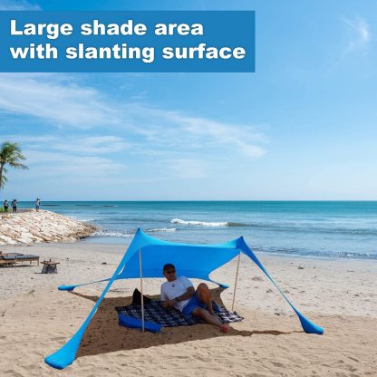 Night Cat Beach Shade Tent UV Protection with Sandbag Anchors