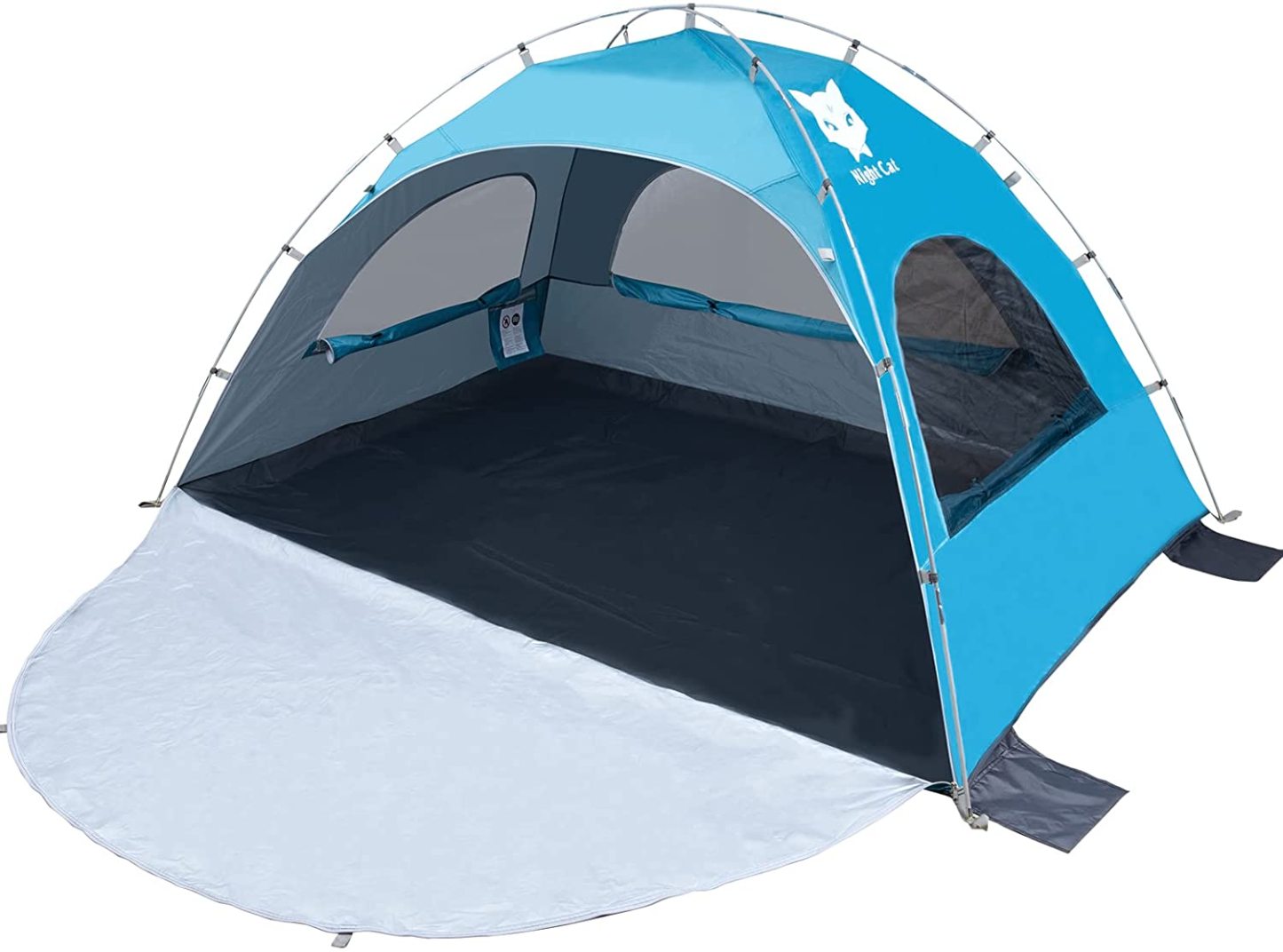 Night Cat Beach Tent Portable Camping Sun Shade Shelter for 2-4 Persons with UV Protection