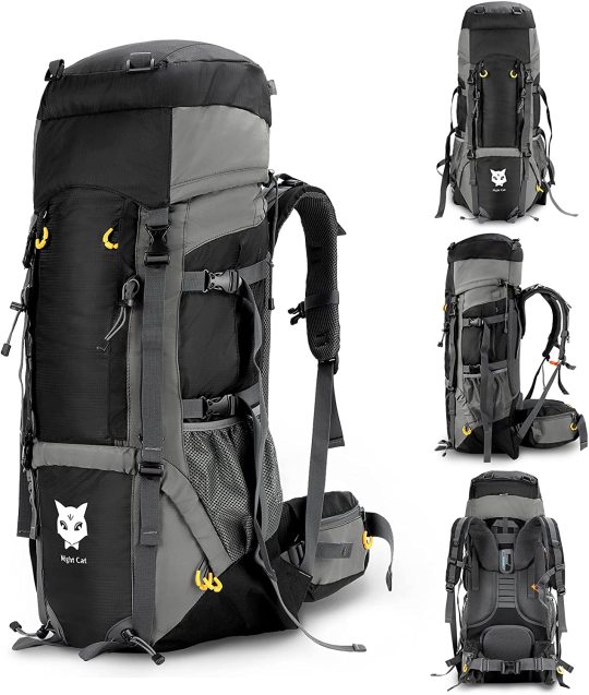 Night Cat Backpack 90L Hiking Lightweight Waterproof Rucksack Breathab