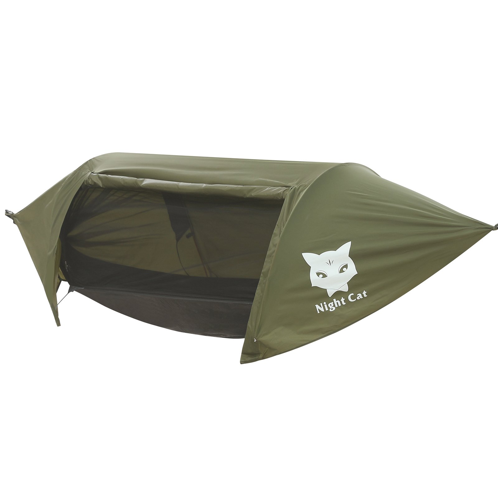 Night Cat Camping Hammock Tent with Mosquito Net and Rain Fly for 