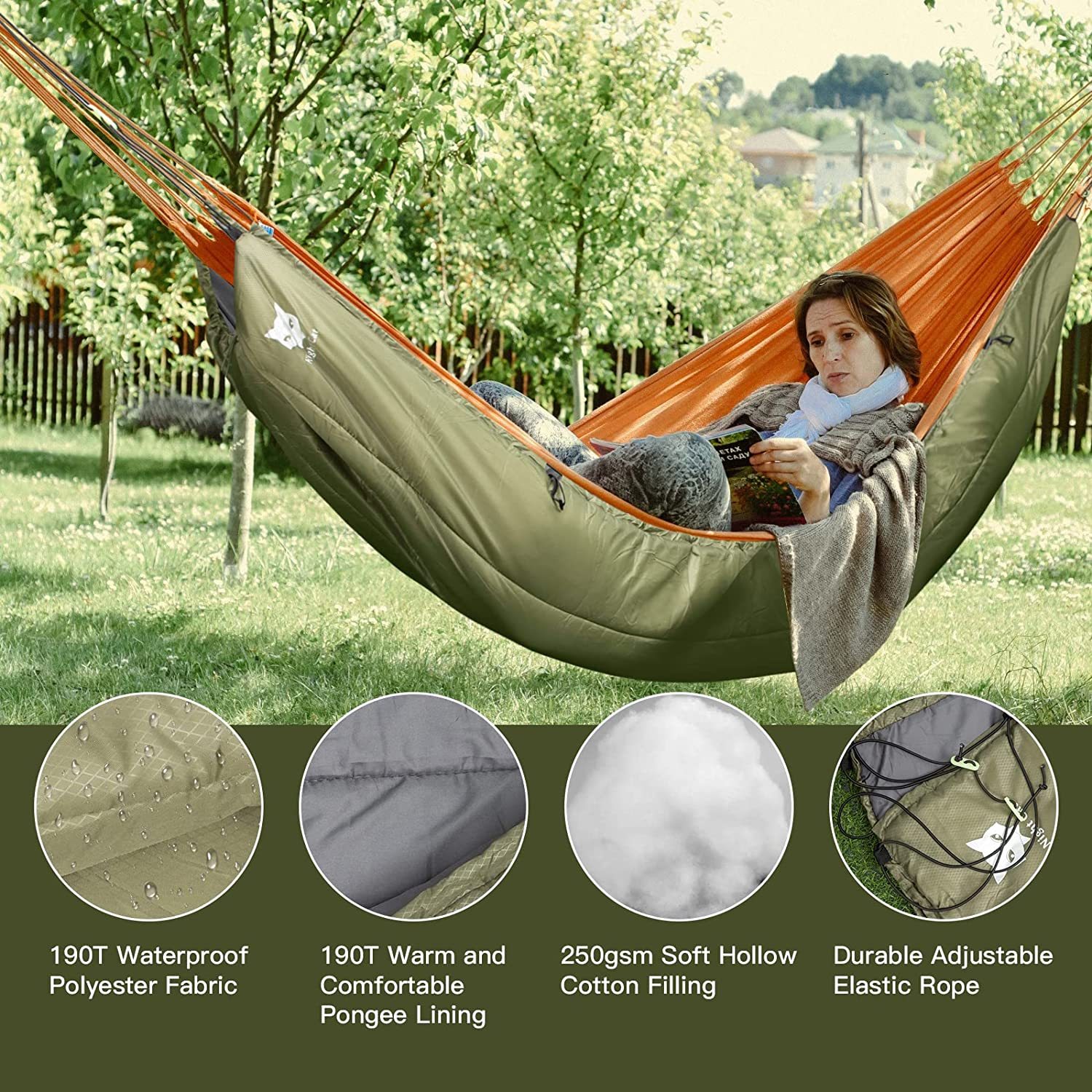 Night Cat Camping Hammock Tent with Hammock Underquilt Combo Set