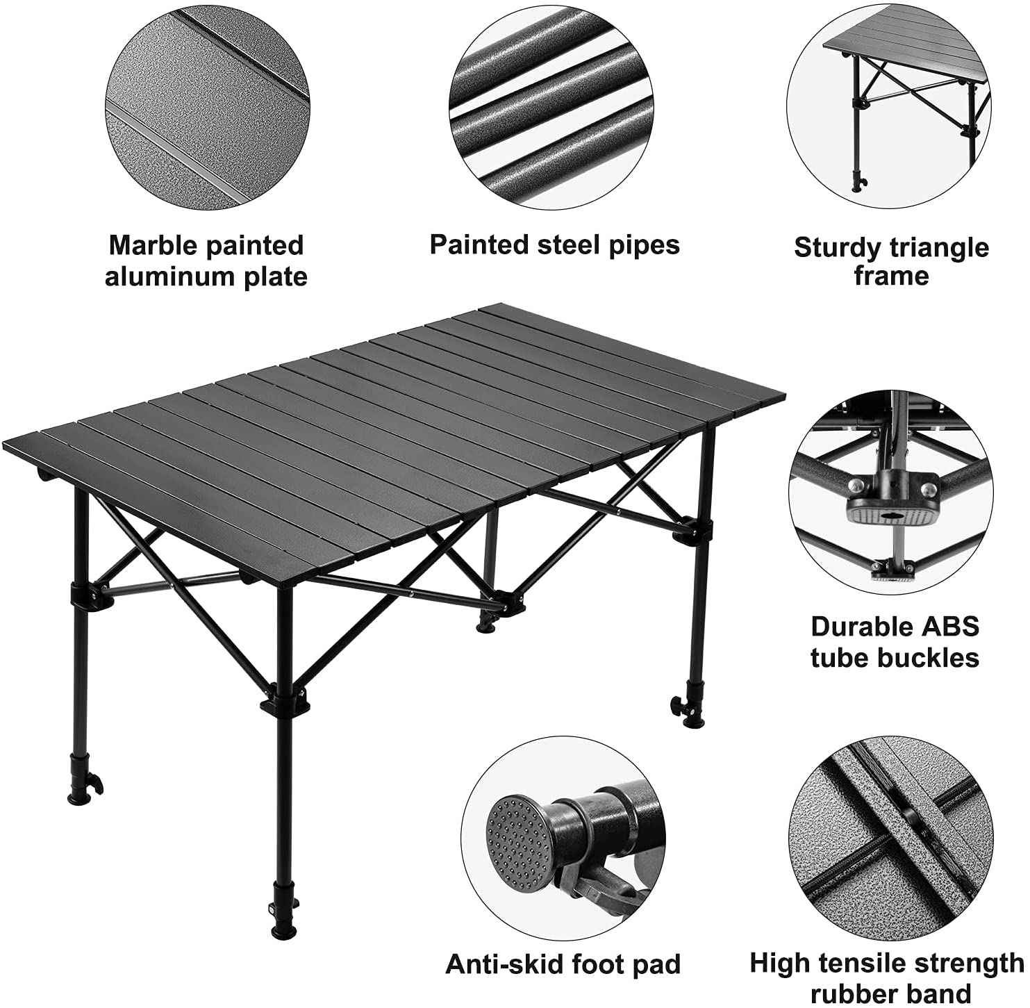 Night Cat ナイトキャット キャンプテーブル 収納バスケット 折り畳み式 ピクニックテーブル 軽量 Camping Table with Storage Basket Foldable Night Cat Camping Table Foldable Desk – Portable Outdoor Gear