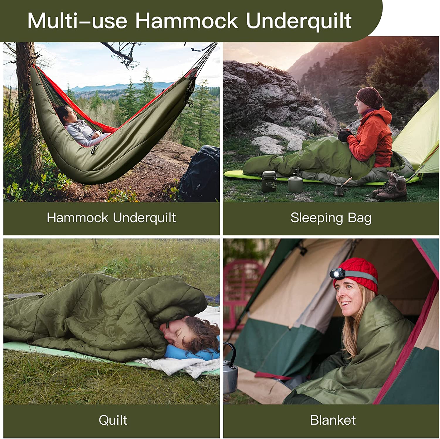 Night Cat Flat Lay Hammock Tent With Hammock Underquilt For 1 Person