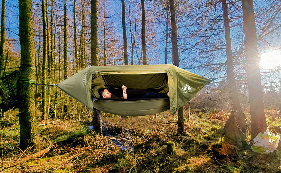 Night Cat Hammock Tent with Storage Pocket for Sleeping Pad(Exclude