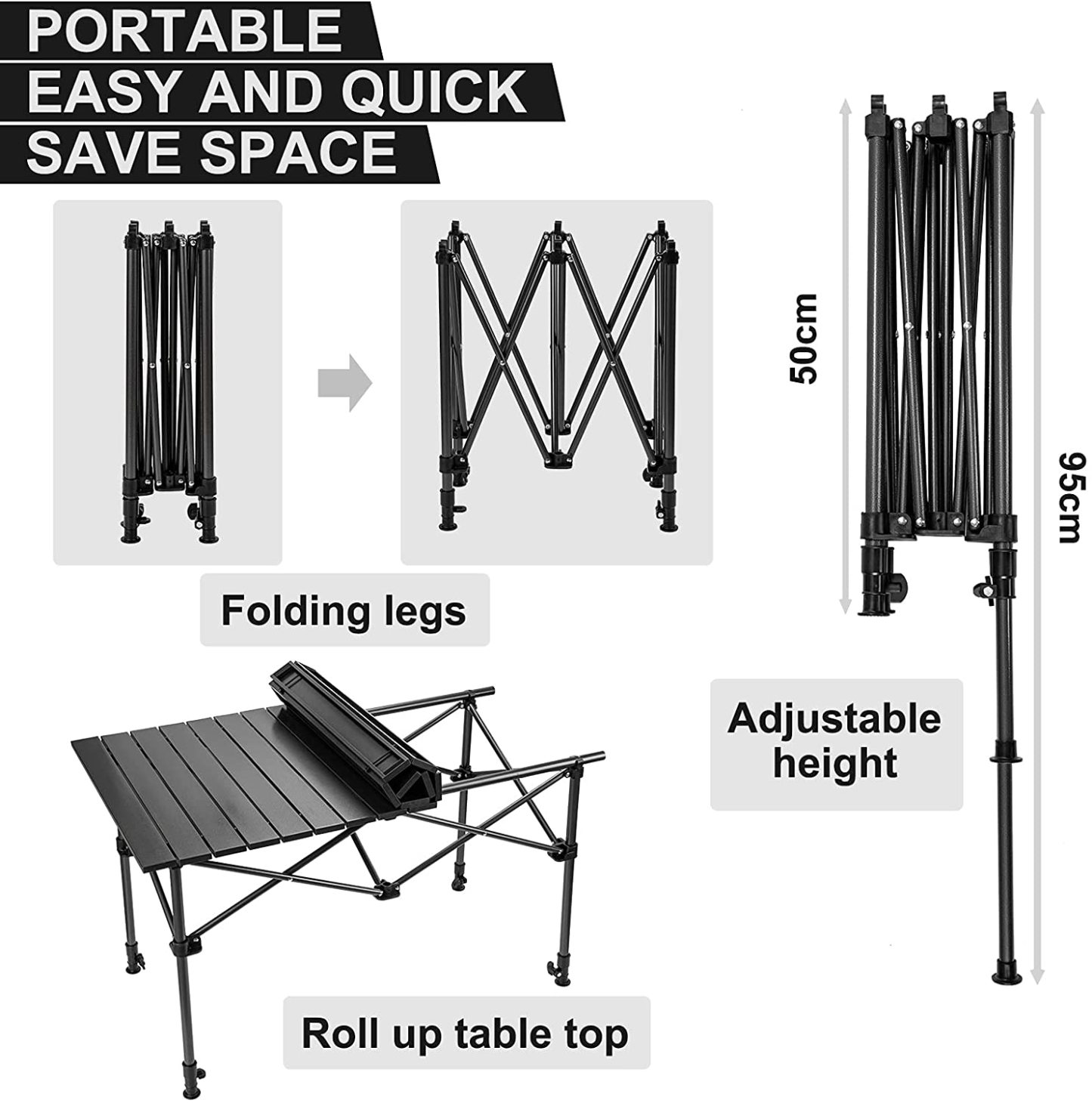 Night Cat Camping Table Foldable Desk for Outdoor