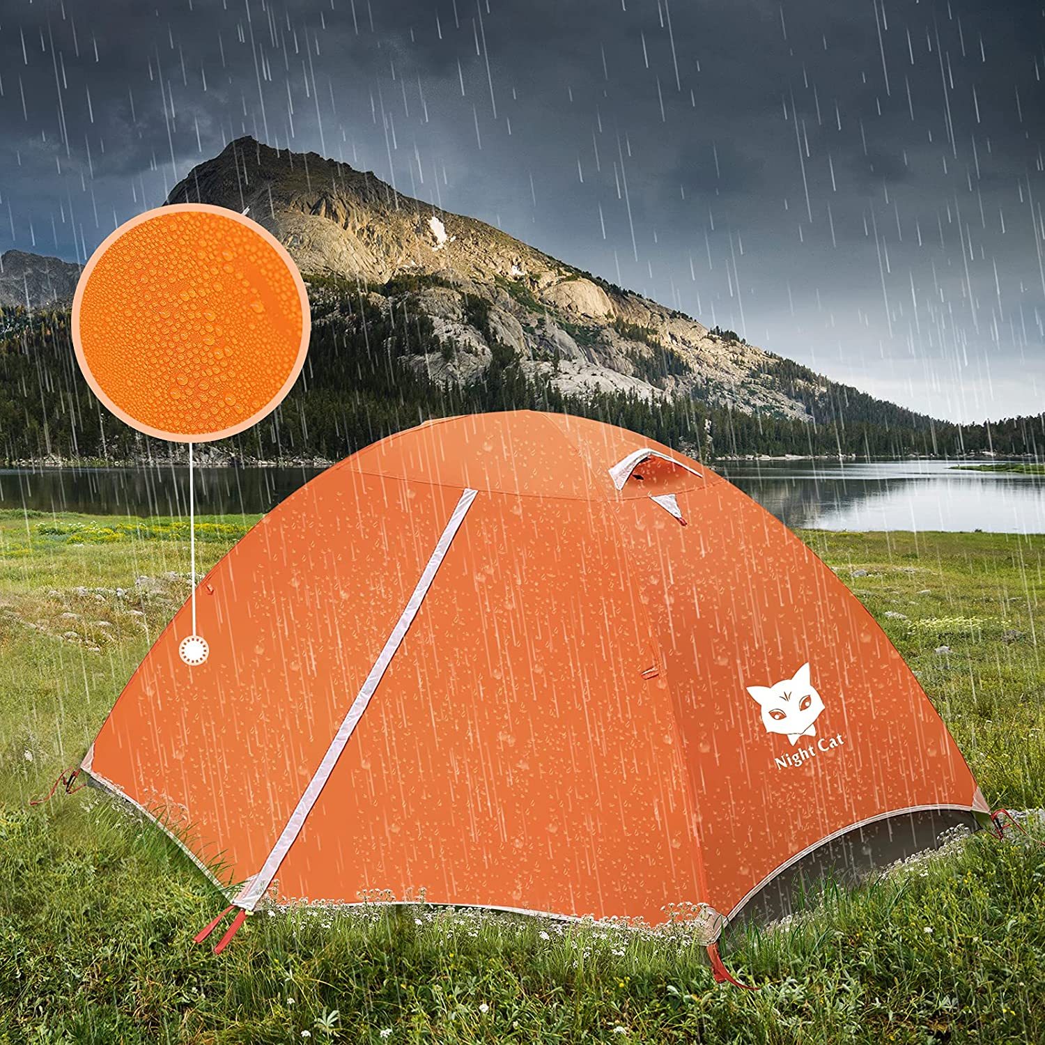 Night Cat Backpacking Tent 2 Persons with Aluminium Pole Camping Tent