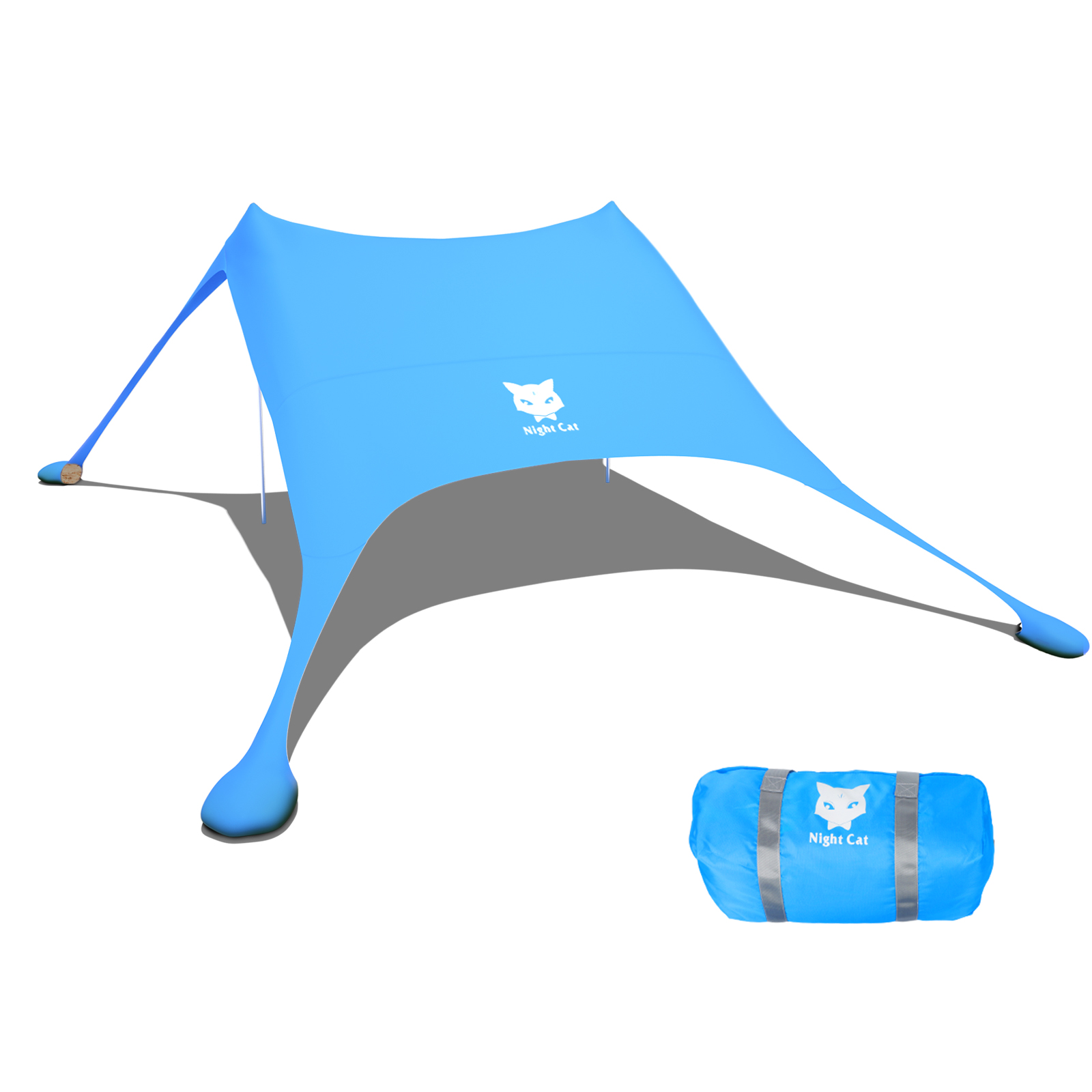 Night Cat Beach Shade Tent UV Protection with Sandbag Anchors