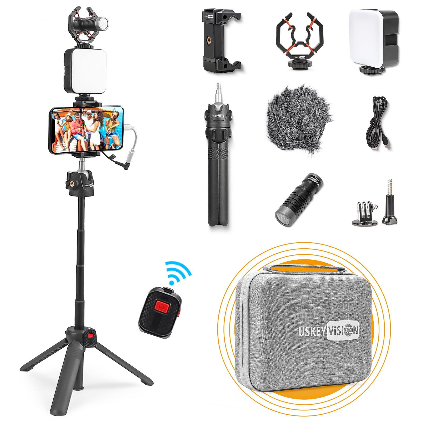 E-K2 Remo Extendable Smartphone Video Vlogging Kit with Remote