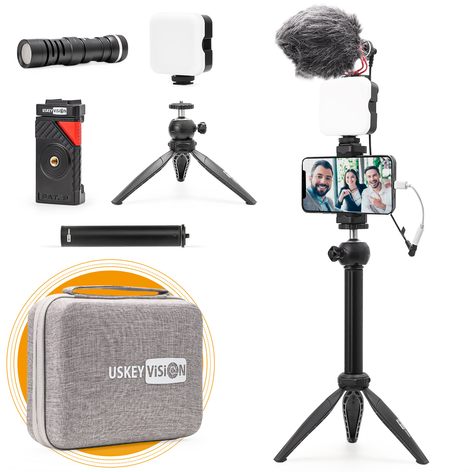 Camera Video Microphone Kit for , Vlog Windscreen 3.5mm for Phone  and Camera