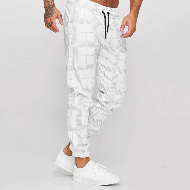 Men's Checkered 3D Printed Casual Pants
