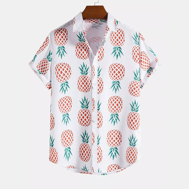 Pineapple Print Button Up Shirt