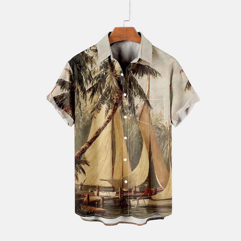 Men's Beach Hawaiian Short Sleeve Shirt