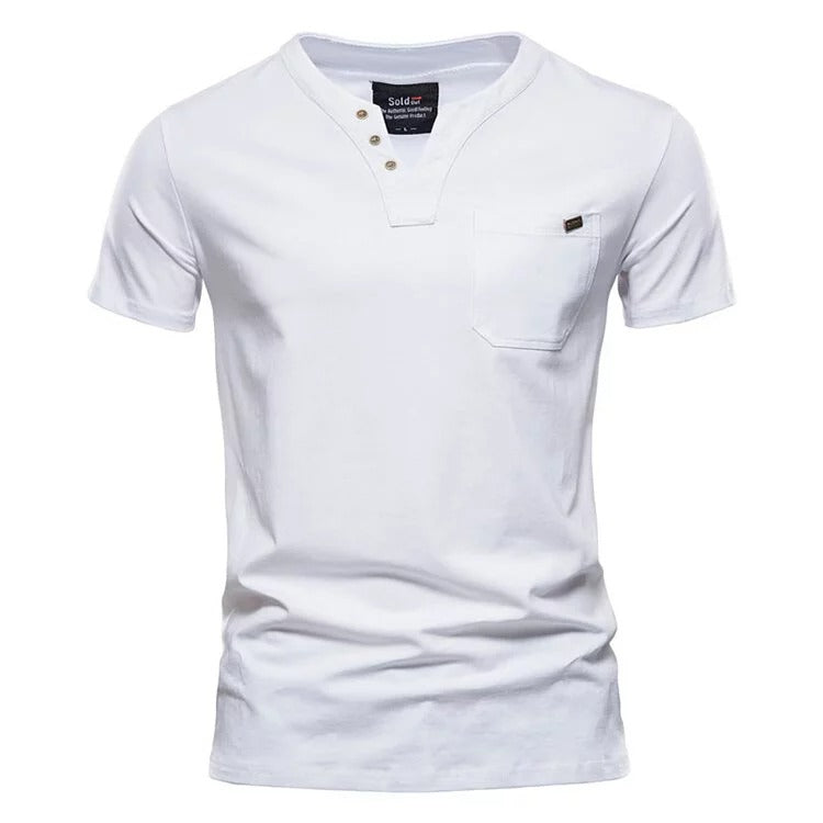 Summer simple casual solid color slim fit T-shirt