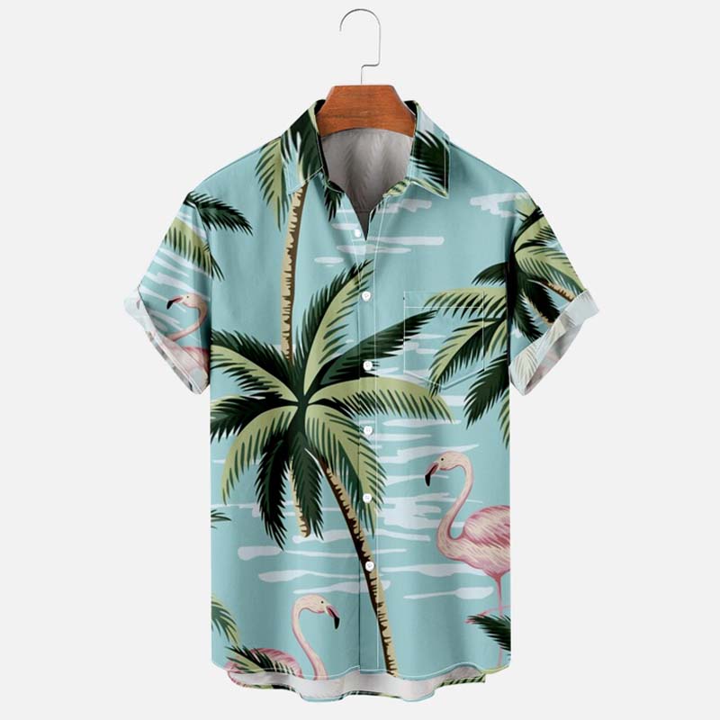 Vintage Series Coconut Tree Cotton-Blend Printed Shirt