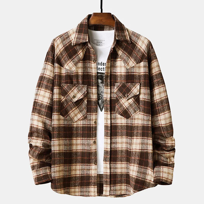 Heavyweight Flannel Oversized Plaid Overshirt With Pockets