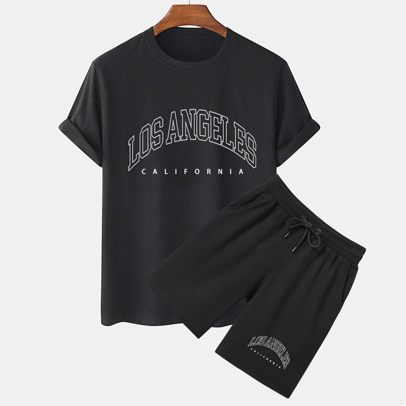 T-Shirt und Shorts mit Los Angeles-Print