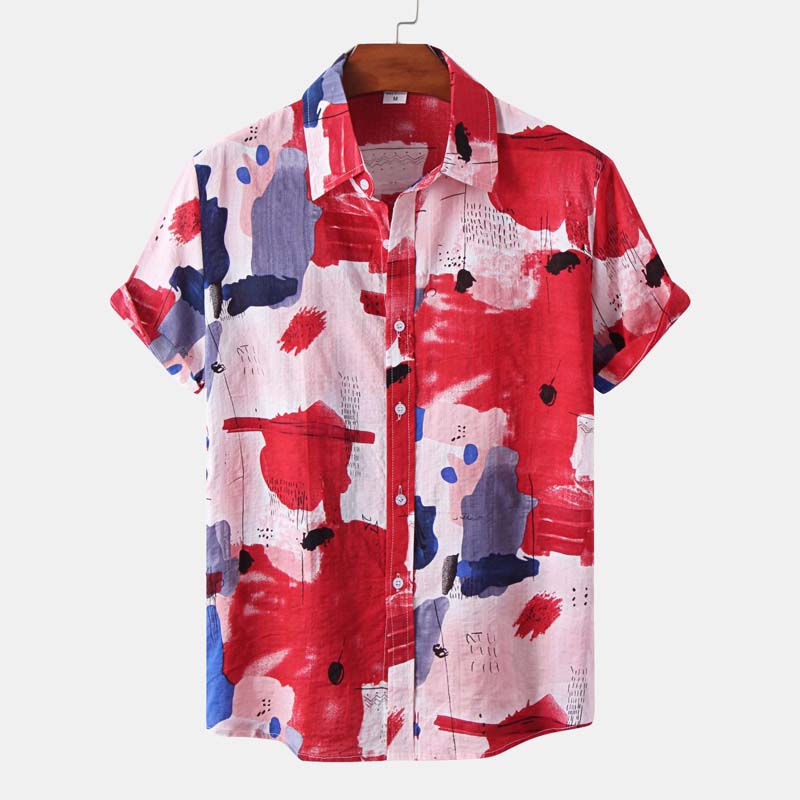 Hawaii Kurzarmhemd mit Kartendruck für Herren