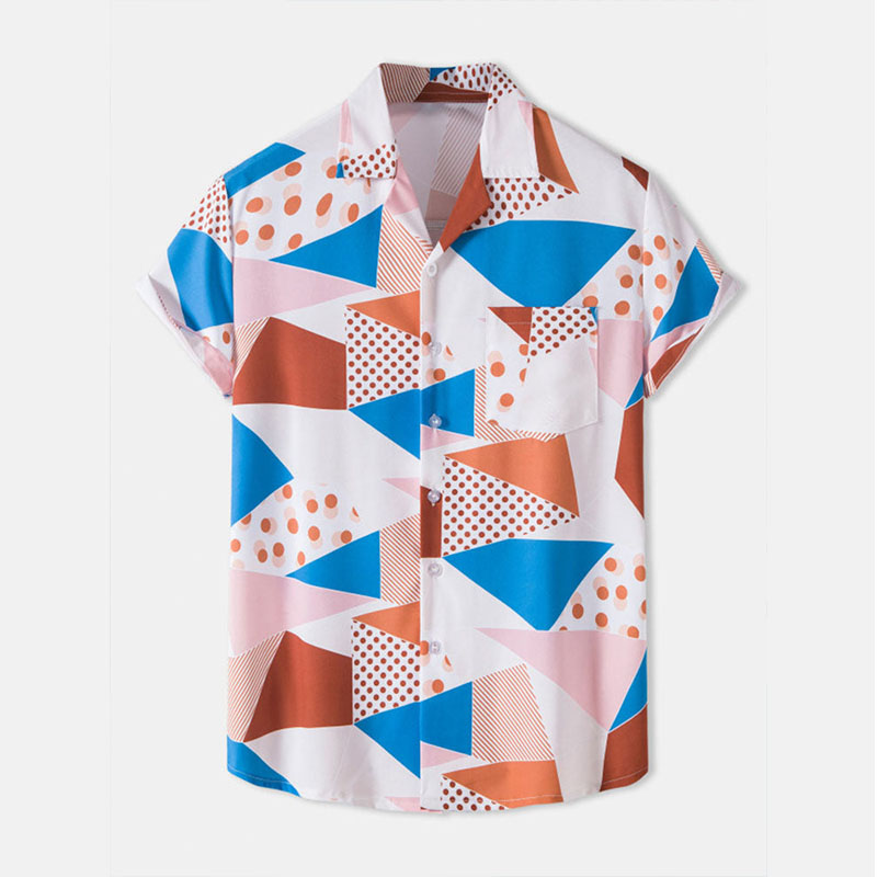 Geometric Polka Dot Print Shirt