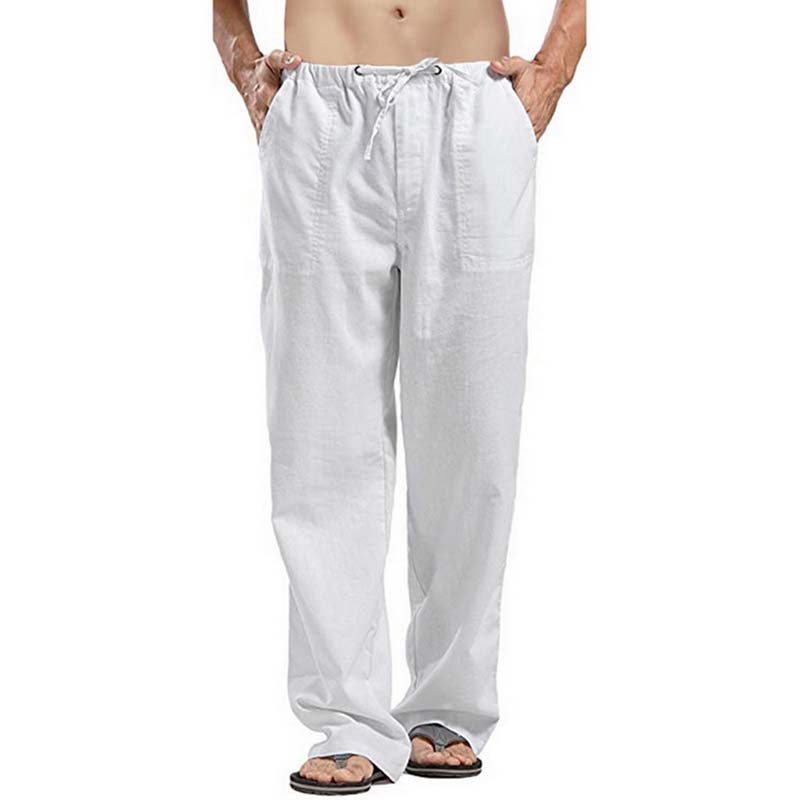 Men's Holiday Cotton Linen Casual Trousers