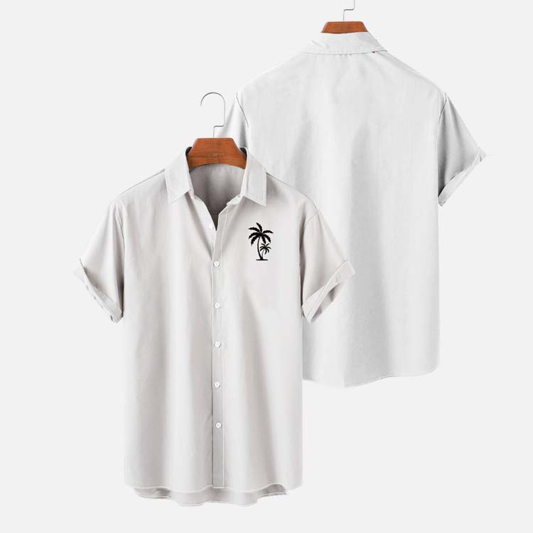 Men's Solid Color Hawaiian Coconut Casual Shirt